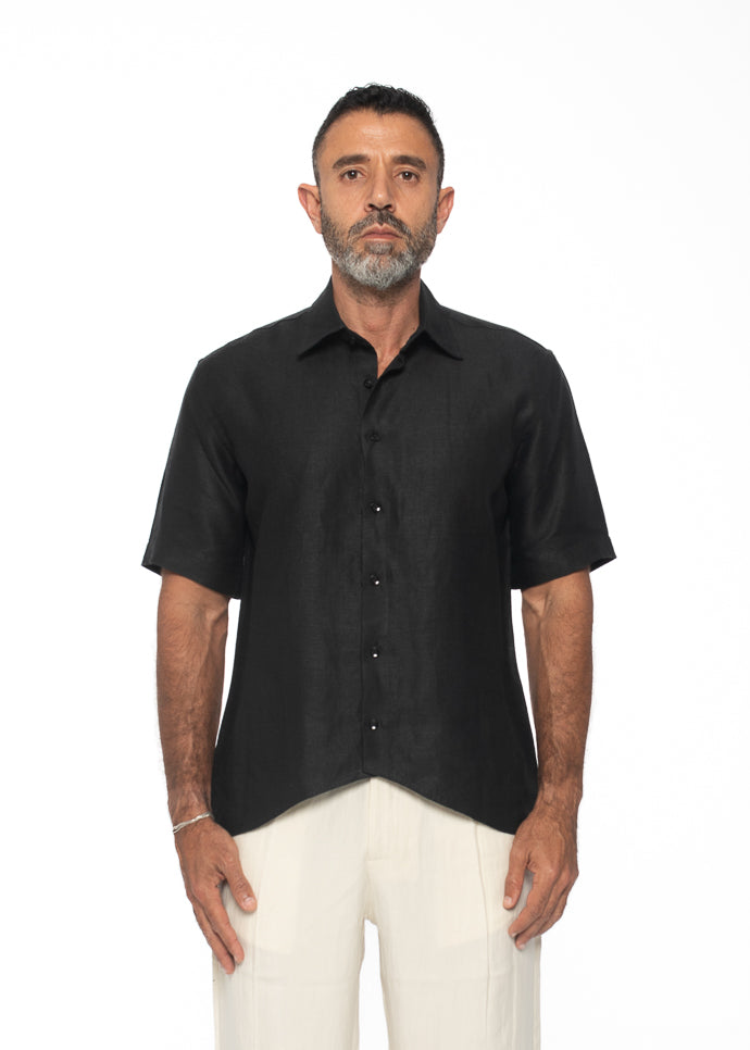 Curved Camp Collar Shirt
