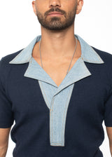 Contrast Collar Knit